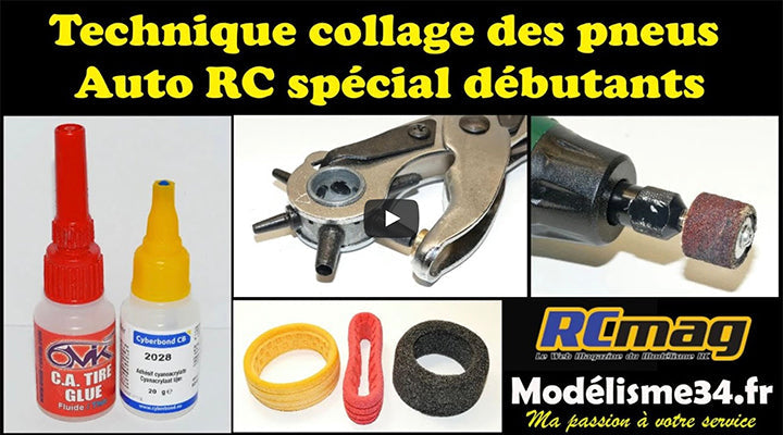 Le collage des pneus pour les voitures RC spécial débutants breizh-modelisme.