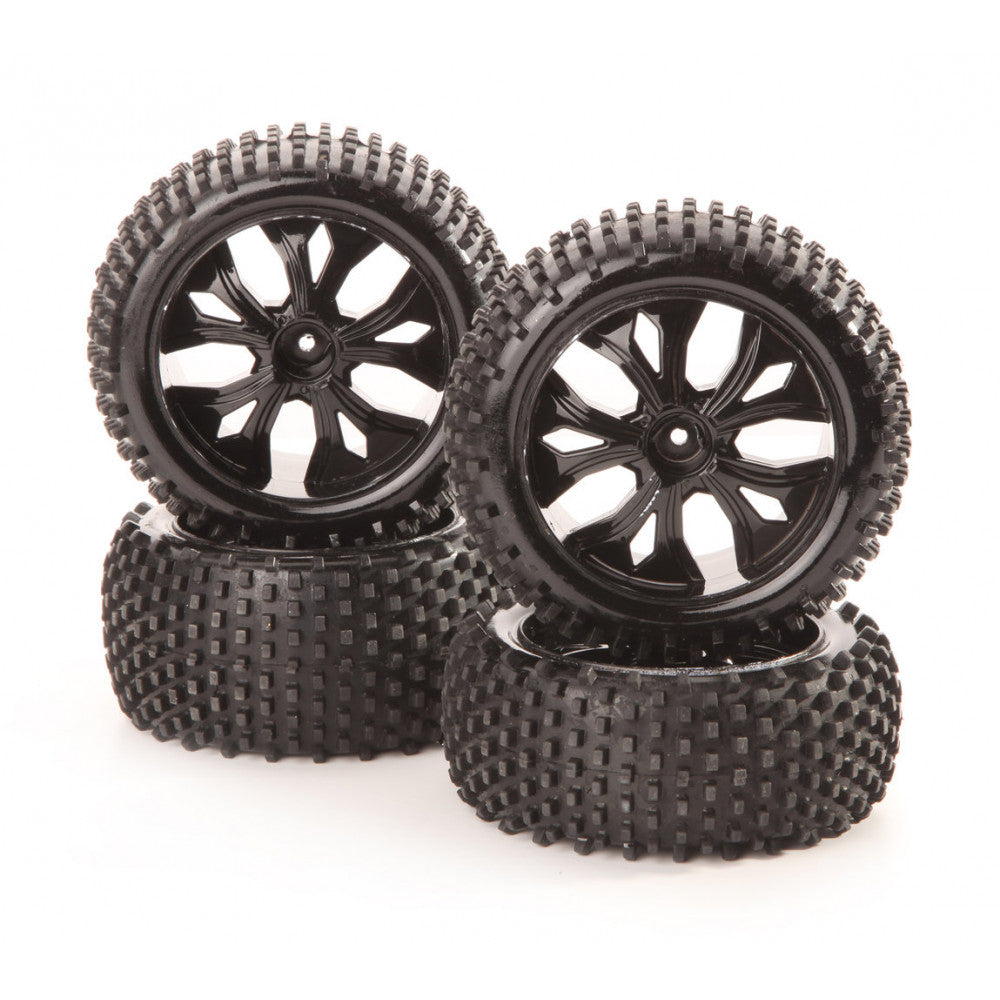 Pneus et jantes Buggy 1/10.