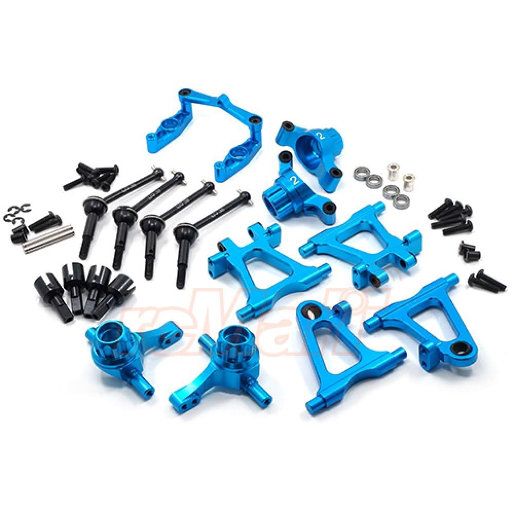 Kit option Alu anodisé bleu Tamiya châssis TT02 Yeah Racing
