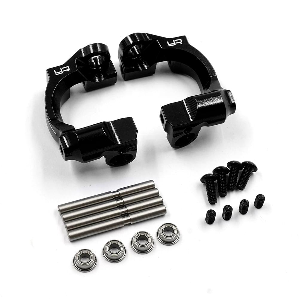Jeu de moyeux avant C noir en aluminium pour Traxxas Mini Maxx Mini XRT