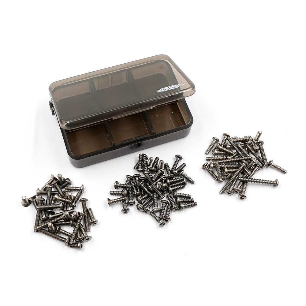 Assortiment de vis en titane avec boîte pour Tamiya DT-04 - TSAS-0033 - Breizh Modélisme.