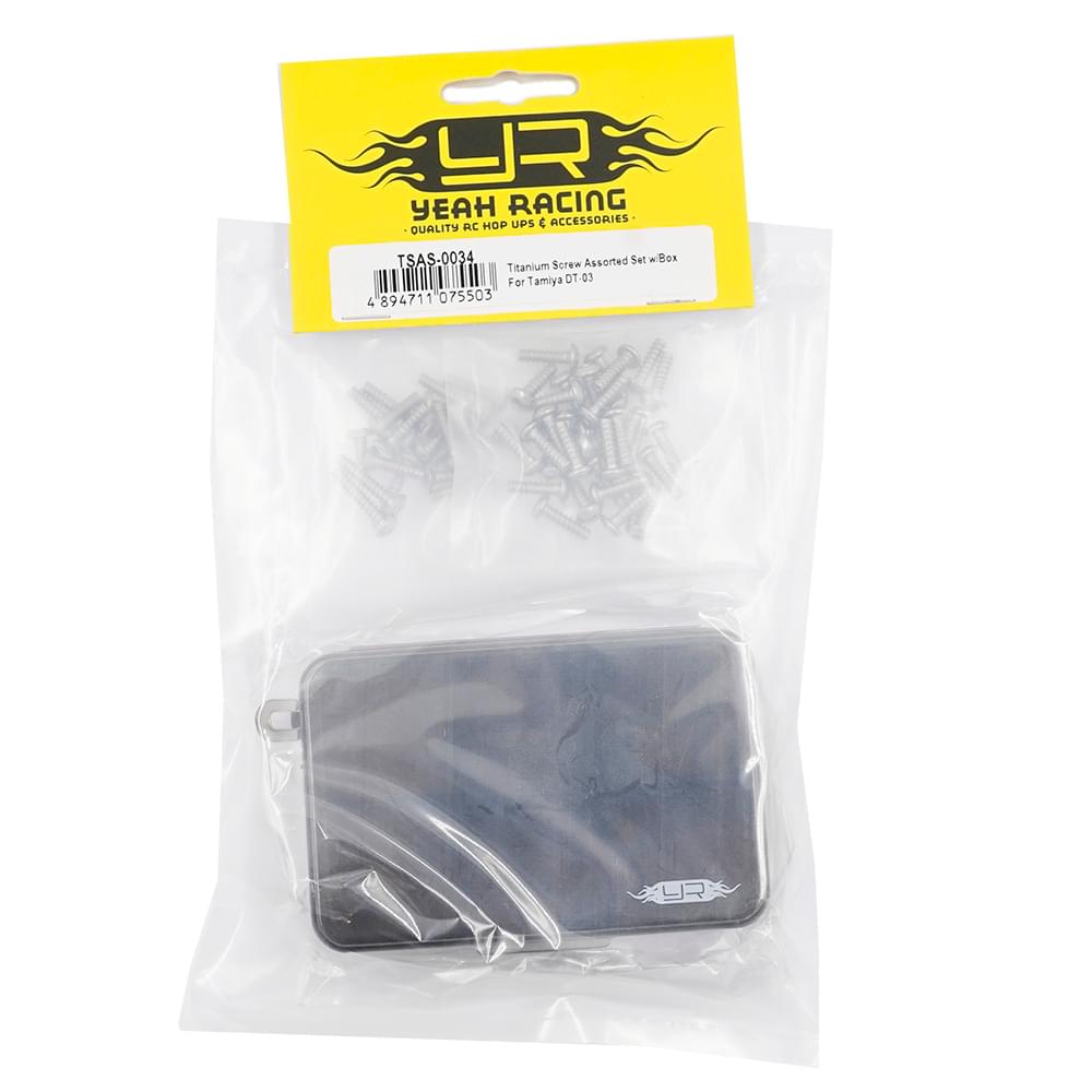 Assortiment de vis en titane avec boîte pour Tamiya DT-03 - TSAS-0034 - Breizh Modélisme.