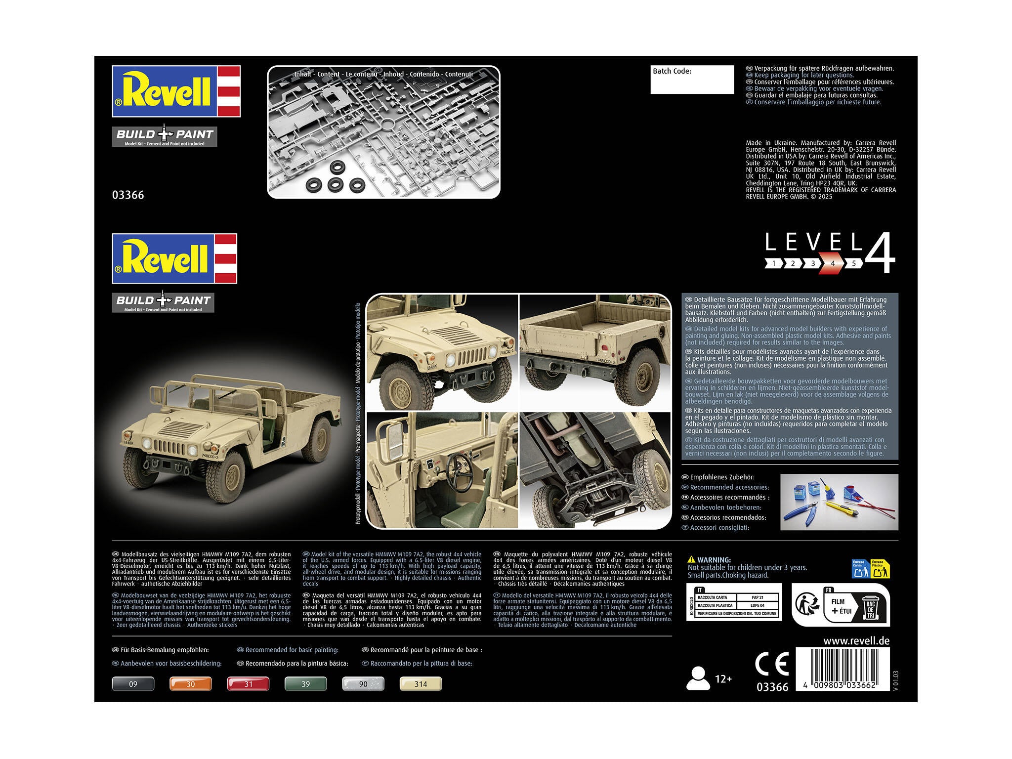Maquette militaire Revell 03366 HMMWV M109 7A2