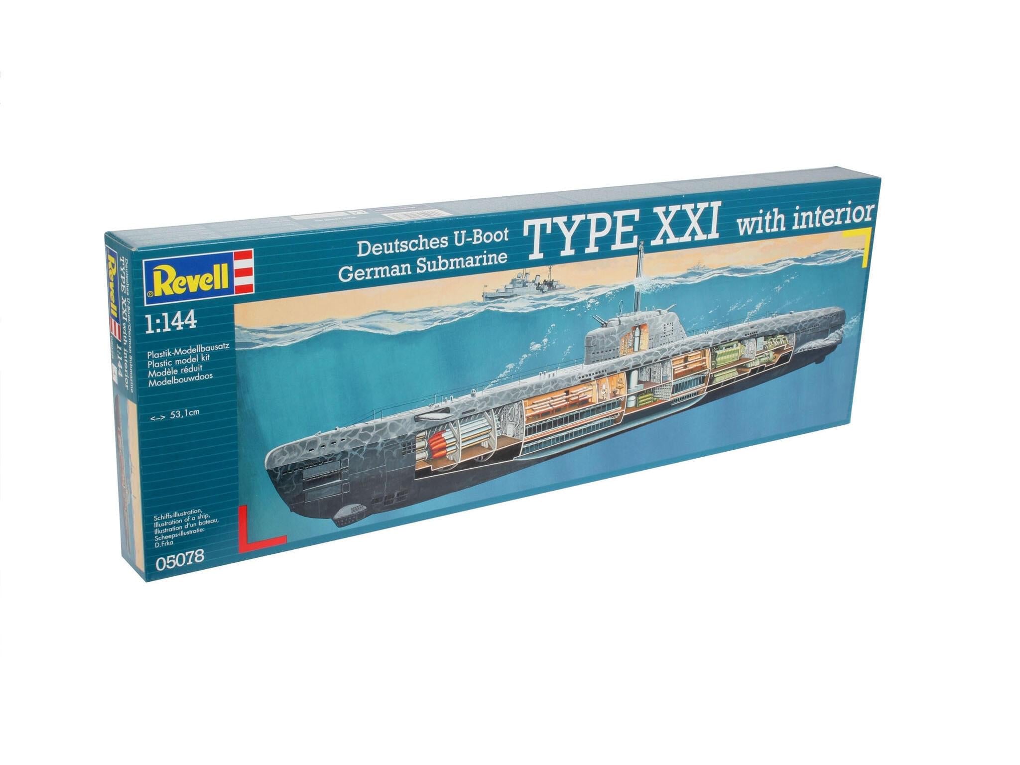 Maquette sous marin Revell 05078 U-BOAT TYP XXI U 2540 avec intérieur