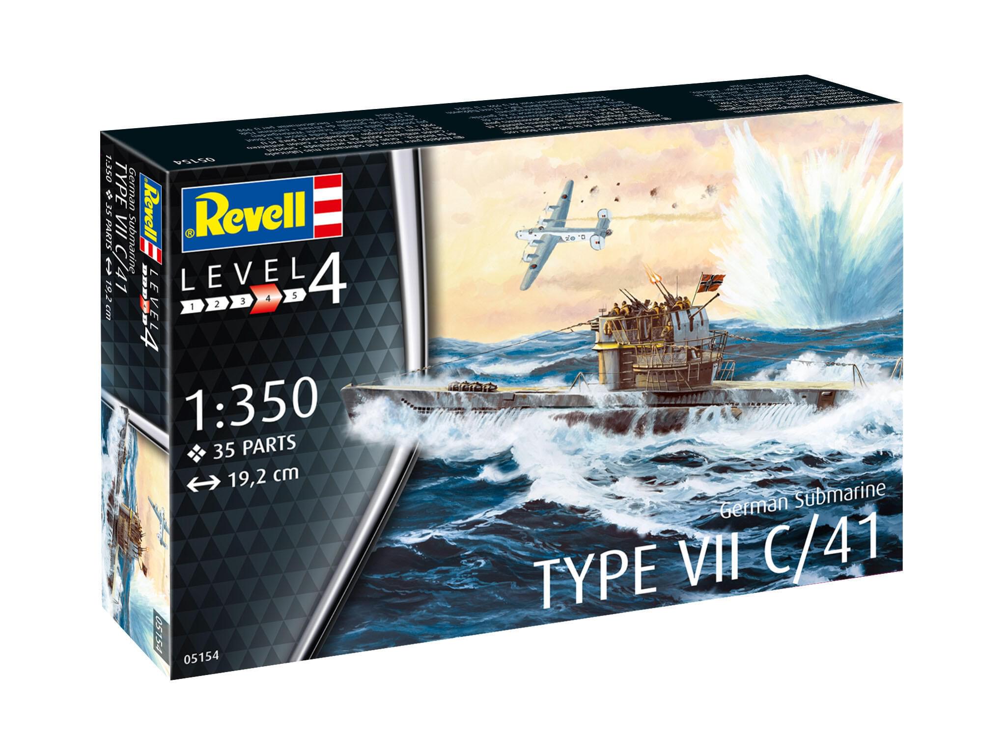 Maquette sous marin Revell 05154 Allemand Type VII C/4