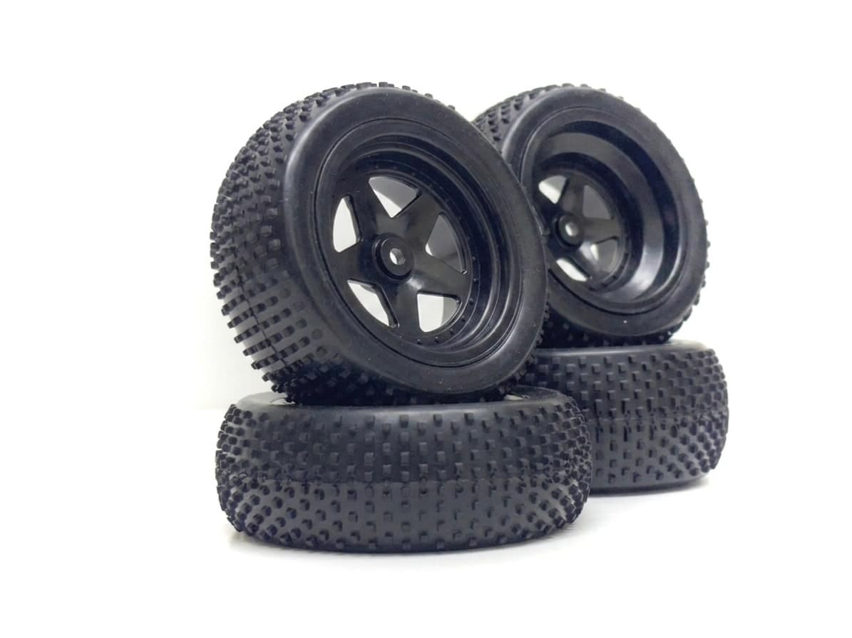 4 jeu de roues pour buggy « Mini Block » noir 1/10 - 2500059