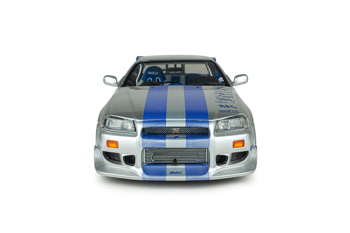 Solido S1804315A Voiture miniature collection 1/18 Nissan Skyline GT-R (BNR34) Fast Furious BRIAN 1999 - Breizh Modélisme.