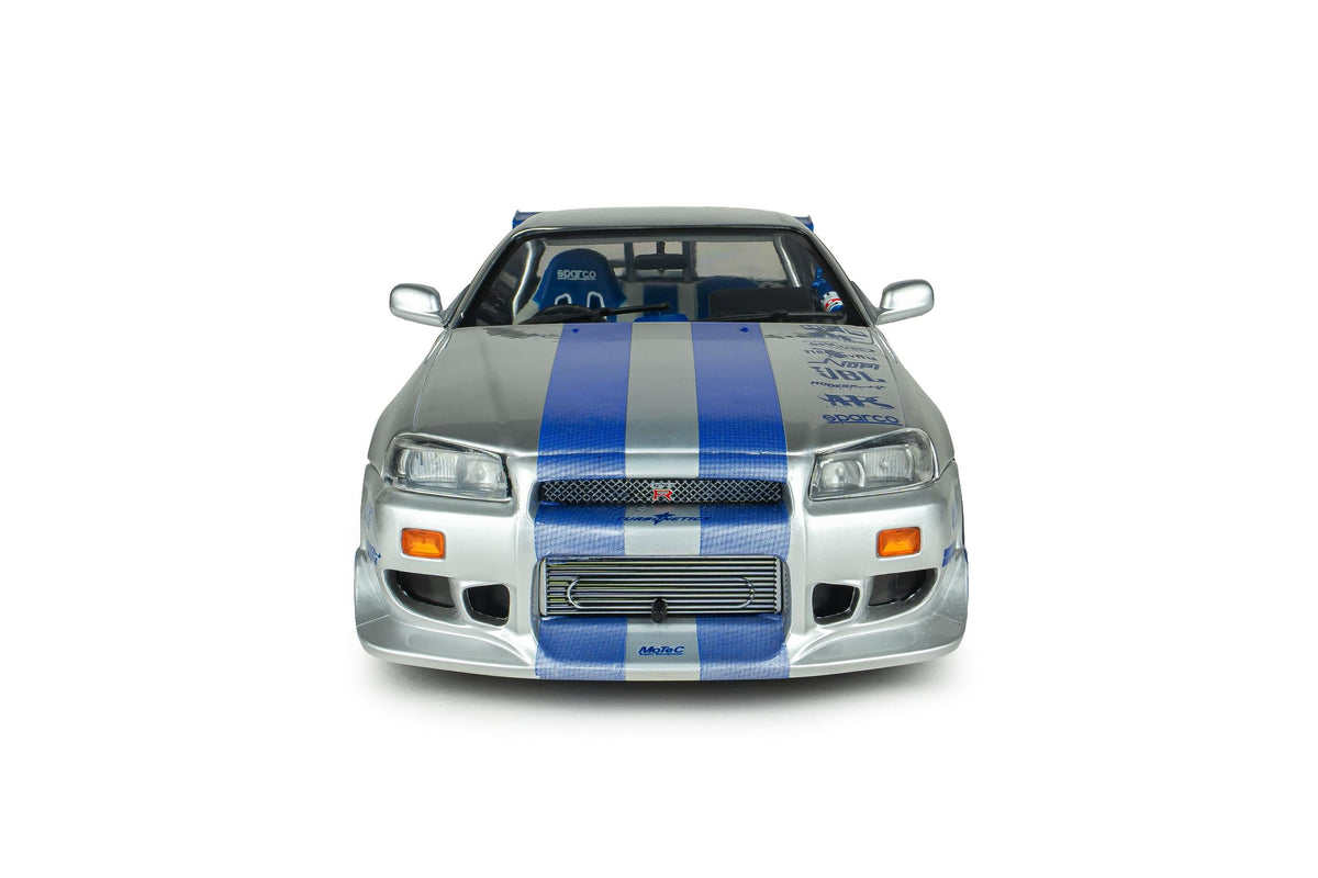 Solido S1804315A Voiture miniature collection 1/18 Nissan Skyline GT-R (BNR34) Fast Furious BRIAN 1999 - Breizh Modélisme.