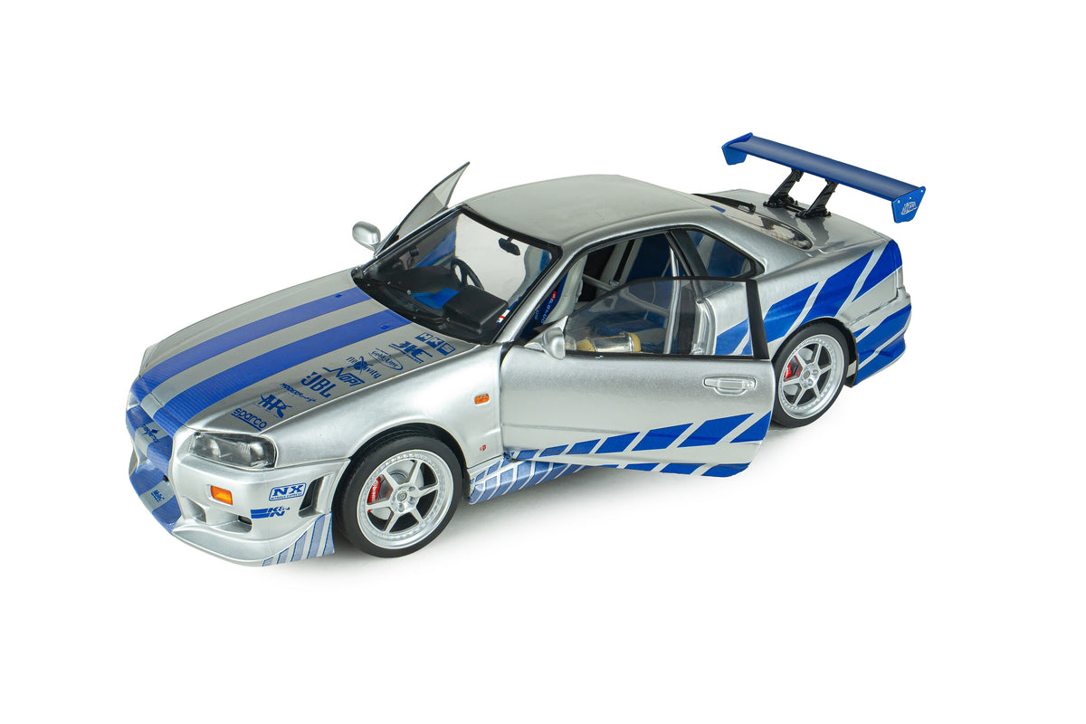 Solido S1804315A Voiture miniature collection 1/18 Nissan Skyline GT-R (BNR34) Fast Furious BRIAN 1999 - Breizh Modélisme.