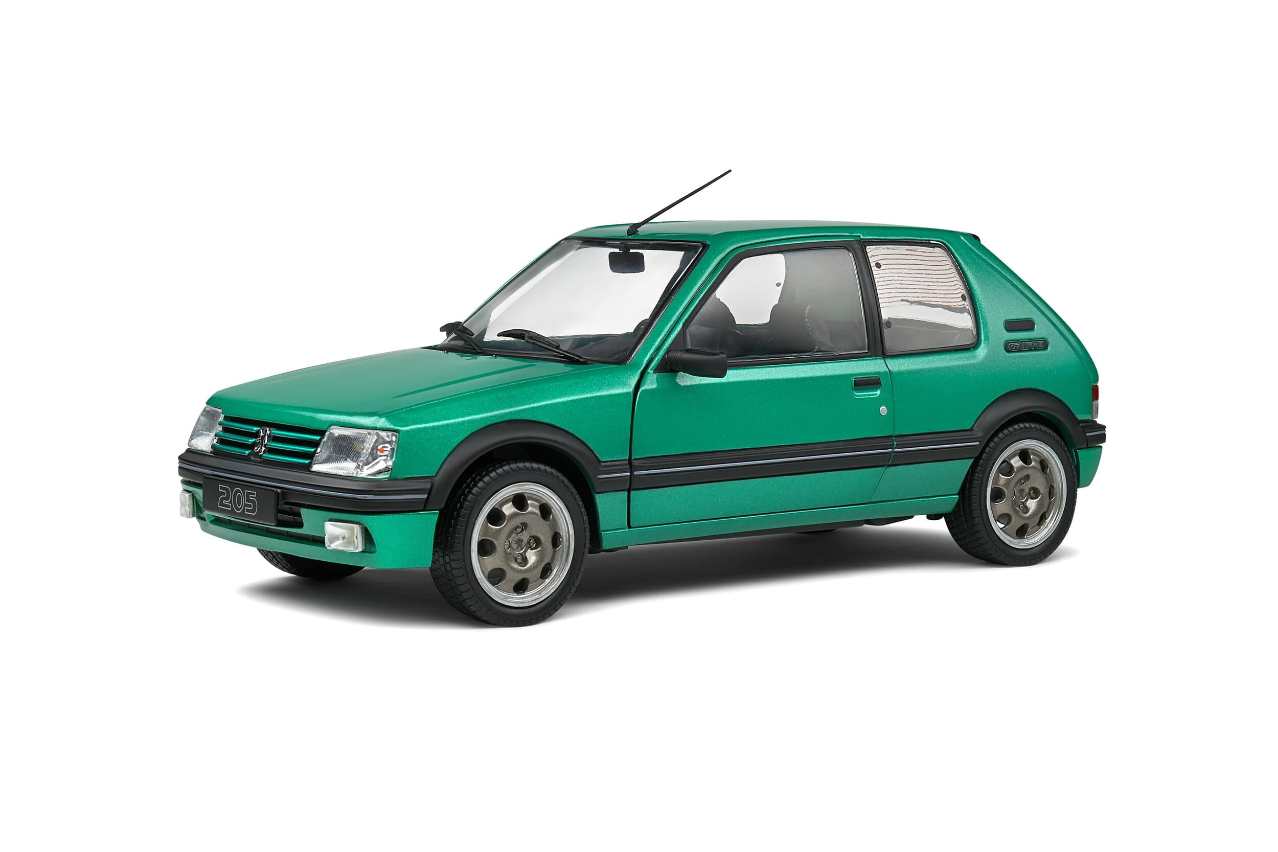 Solido S1801712 Voiture miniature collection 1/18 Peugeot 205 GTI Griffe – Vert Fluorite – 1992
