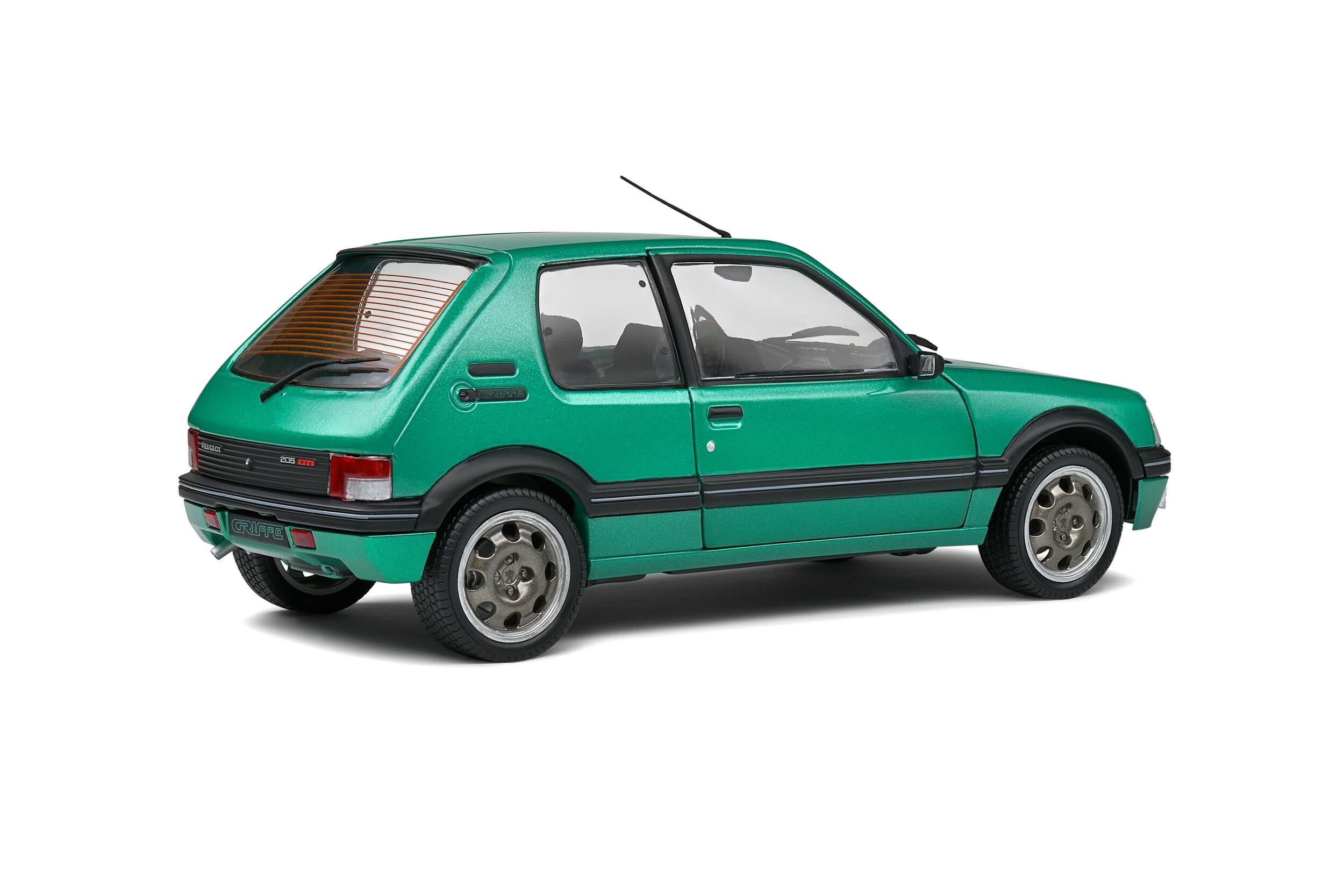 Solido S1801712 Voiture miniature collection 1/18 Peugeot 205 GTI Griffe – Vert Fluorite – 1992