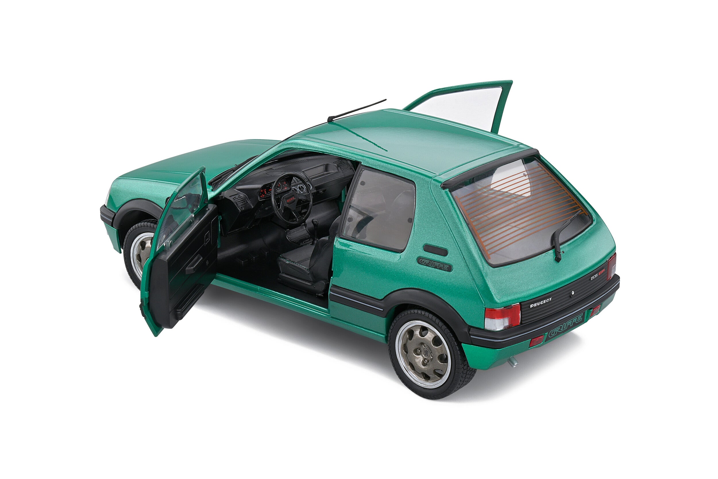 Solido S1801712 Voiture miniature collection 1/18 Peugeot 205 GTI Griffe – Vert Fluorite – 1992