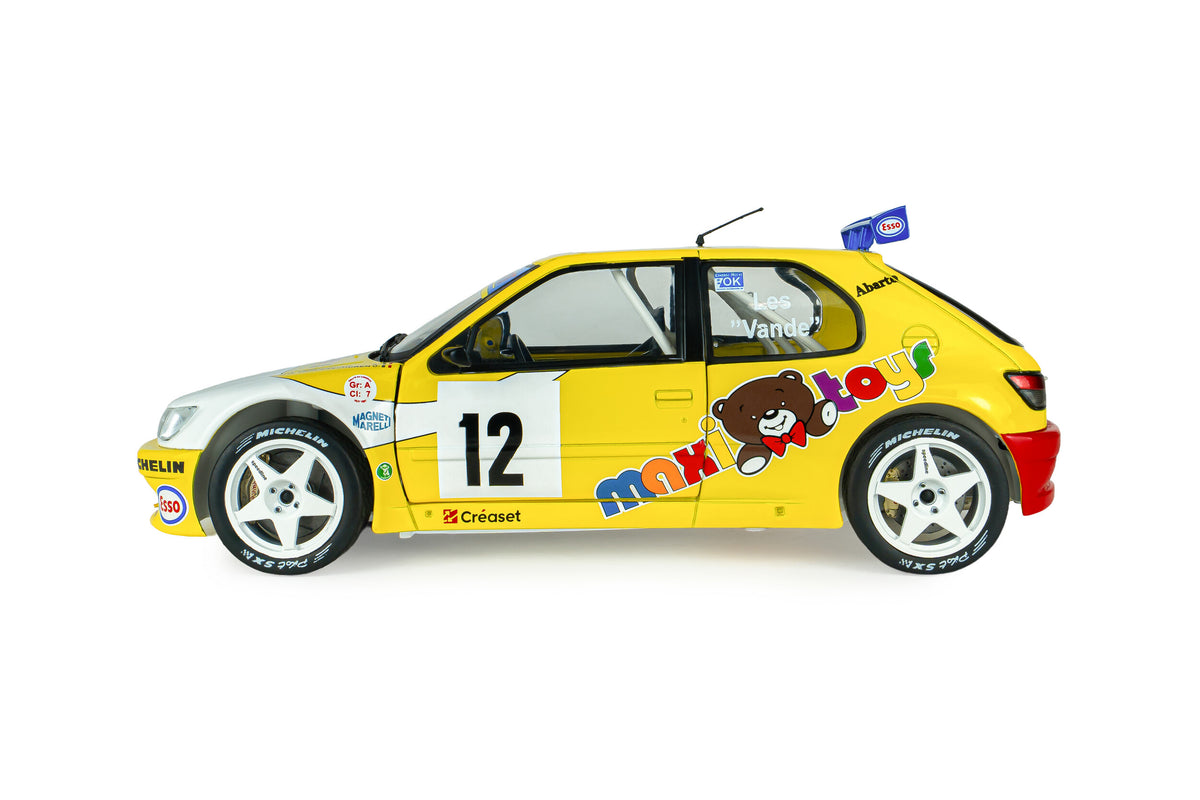 Solido S1808311 Voiture miniature collection 1/18 Peugeot 306 Maxi Rally du Condroz 1997 #12 J.P. Vandewauver / J.M. Vanderschuren
