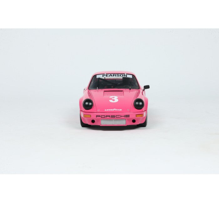 Solido S1810706 Voiture miniature collection 1/18 Porsche 911 rose 3 Pearson iroc Daytona 1974