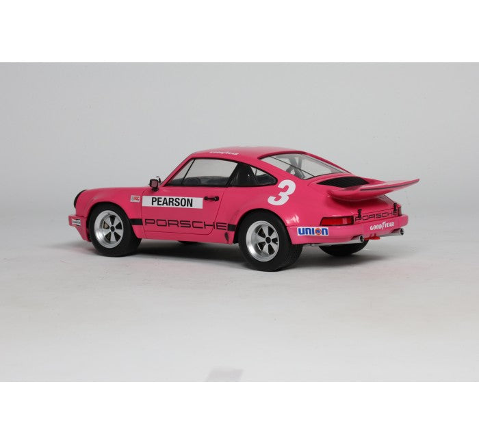 Solido S1810706 Voiture miniature collection 1/18 Porsche 911 rose 3 Pearson iroc Daytona 1974