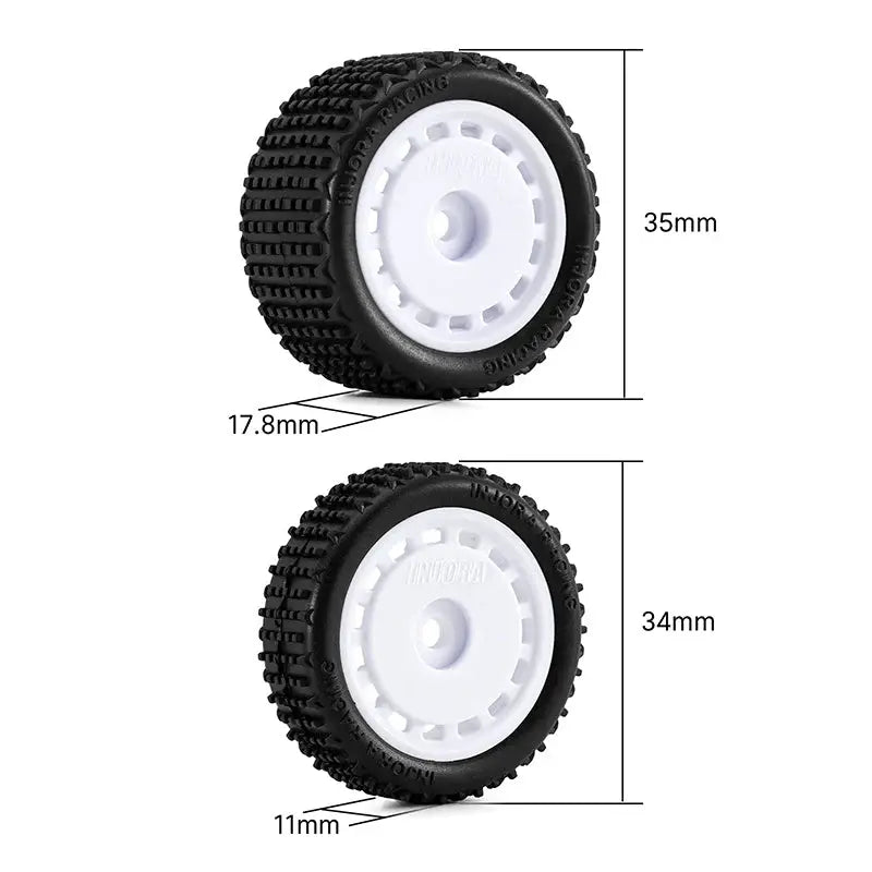 4 roues blanc INJORA buggy Losi Micro-B 1/24 - MBT01-WH