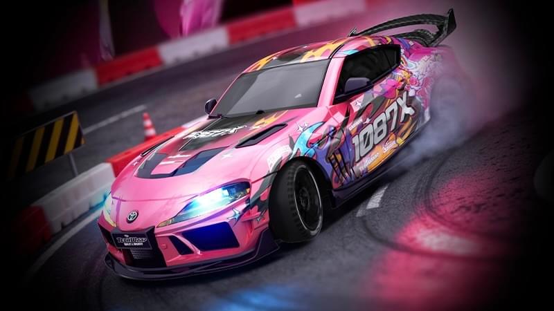Voiture drift Supra 1/43 4WD RTR 1087X rose - 10041