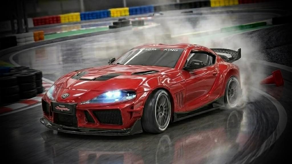 Voiture drift Supra 1/43 4WD RTR rouge - 10042 - Breizh Modélisme.