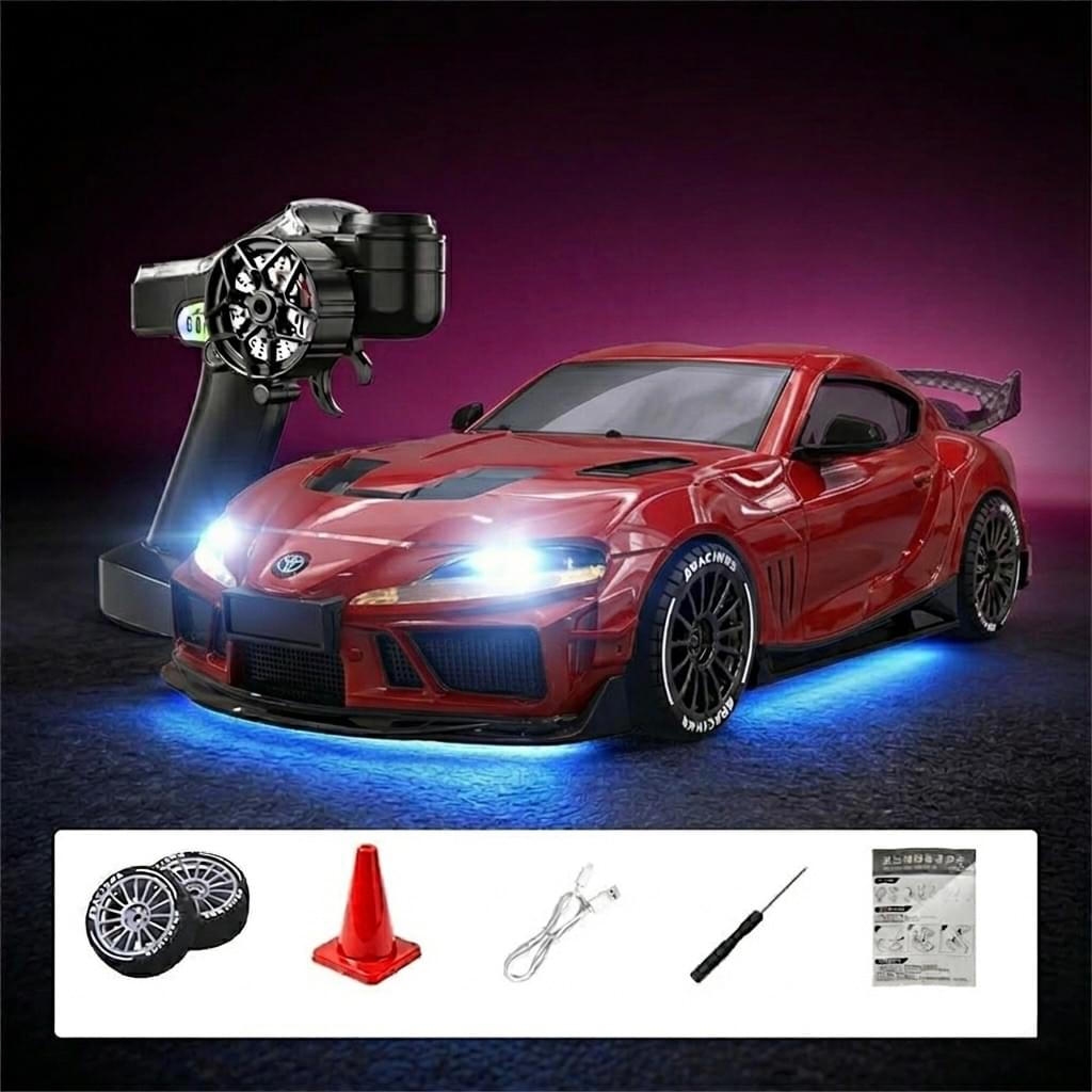 Voiture drift Supra 1/43 4WD RTR rouge - 10042 - Breizh Modélisme.