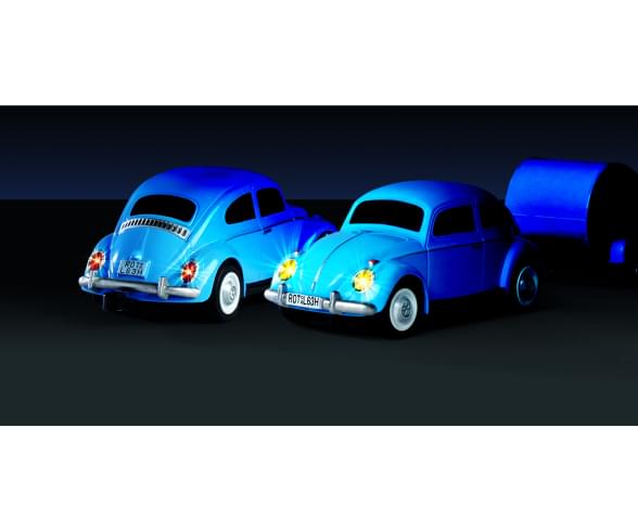 Véhicule 1:87 M-B 1620 toile avec remorque bleu 1/87 - Breizh Modélisme.