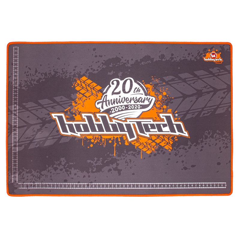 Tapis de stand silicone 4mm taille 60x40cm Hobbytech gris/orange