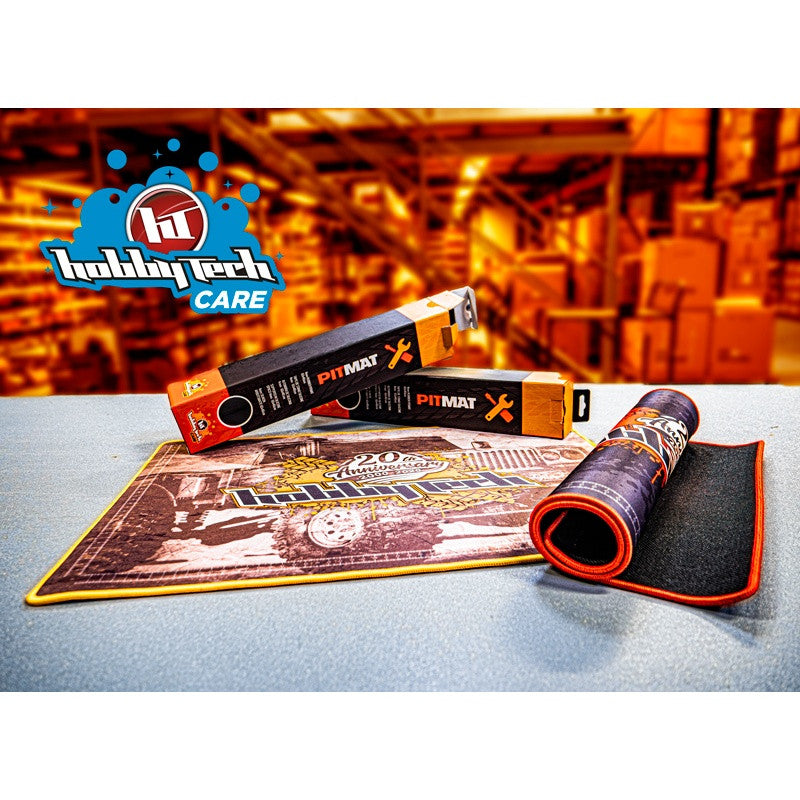Tapis de stand silicone 4mm taille 60x40cm Hobbytech gris/orange