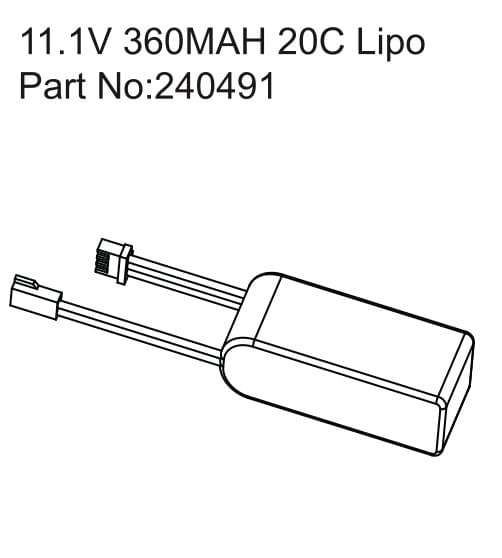 Batterie lipo 3S 11.1V 360mAh 20C prise Molex - HBP240491
