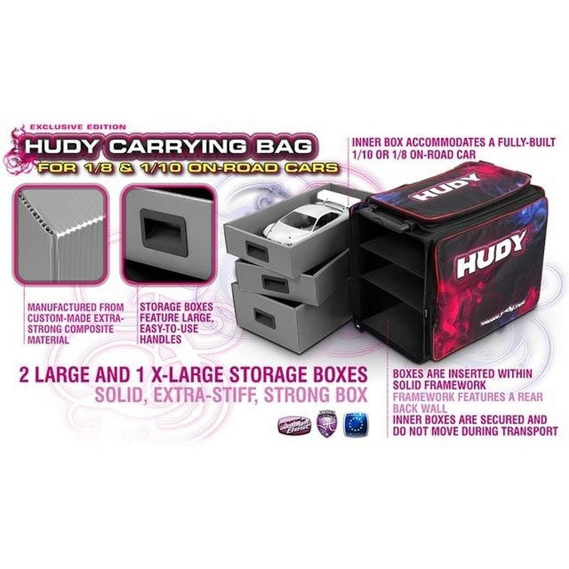 Sac de transport Hudy pour voiture piste 1/10 ou 1/8 - Hudy - 199120