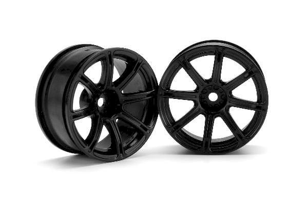 2 jantes HPI Racing Work Emotion XC8 26 mm noire (déport de 6 mm)