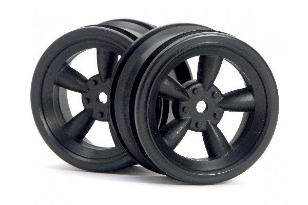 2 jantes HPI Racing Vintage 5 branches 26 mm noire (déport 0 mm) - Breizh Modélisme.