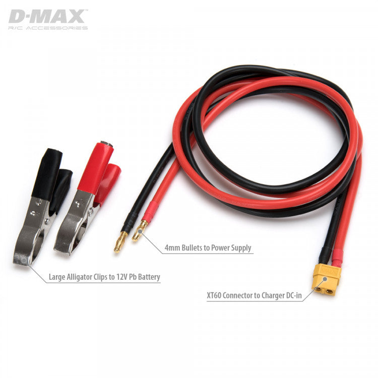 Câbles d'entrée CC XT60 IDST avec pinces de batterie et 4 mm 1 m - B9708B