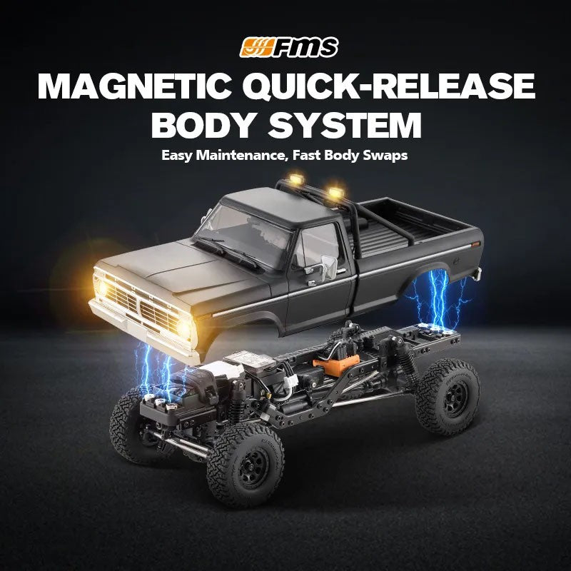 FMS Ford F-100 FCX18 II noir – Crawler RC 1/18 brushless 4WD RTR