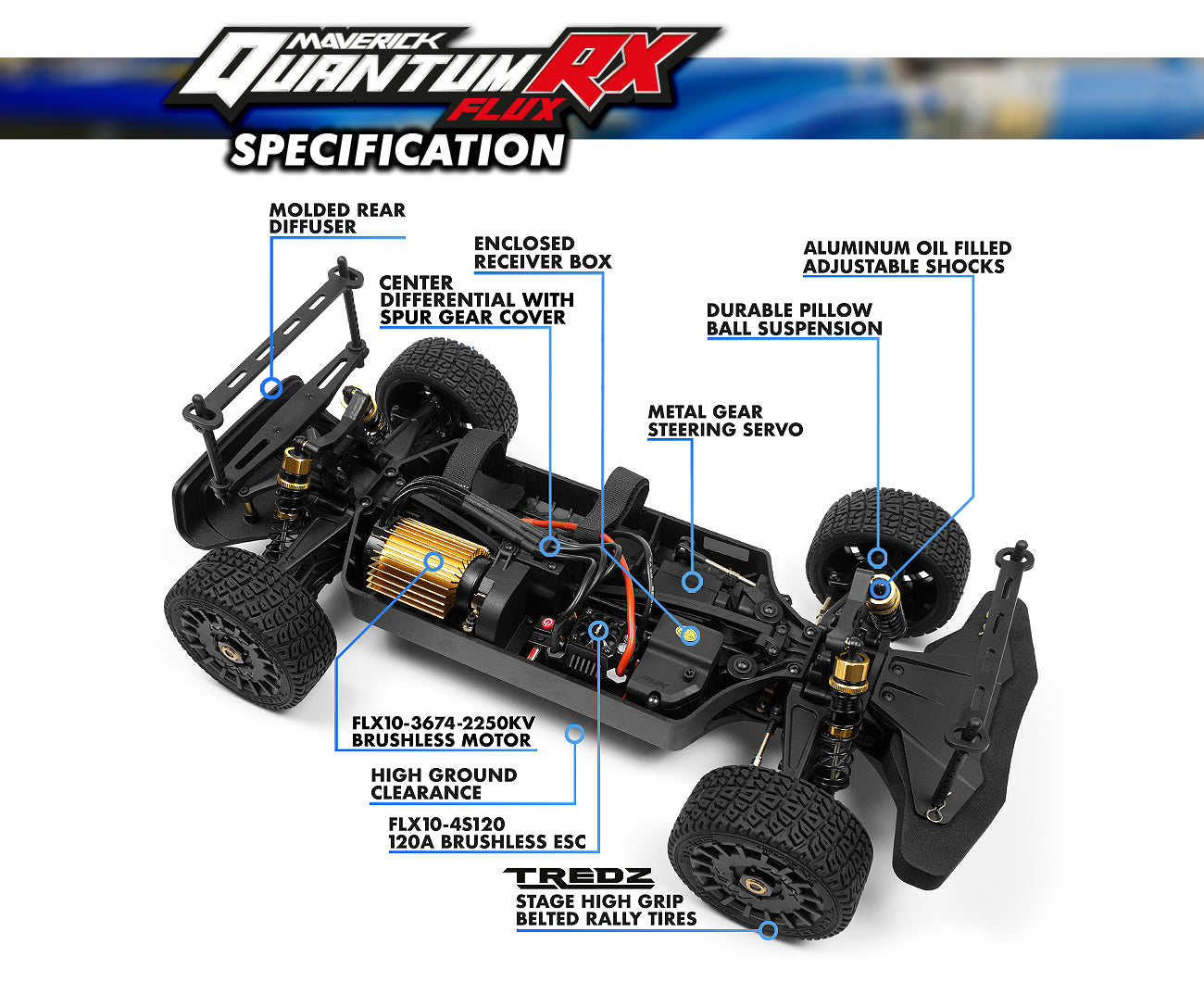 Maverick Quantum RX Flux 4S 1/8 4WD Brushless 150360