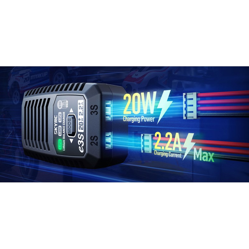 Chargeur secteur 220V Lipo, Li-ion 20W (2-3S)