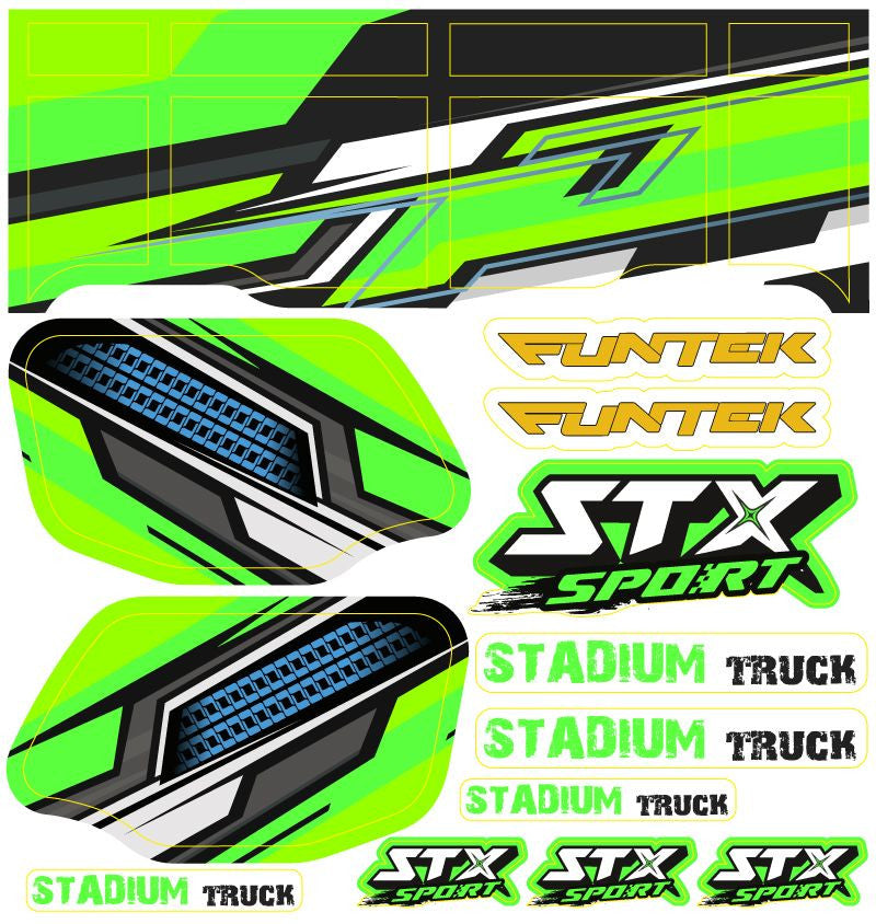 Planche stickers verte Funtek STX Sport - FTK-21063