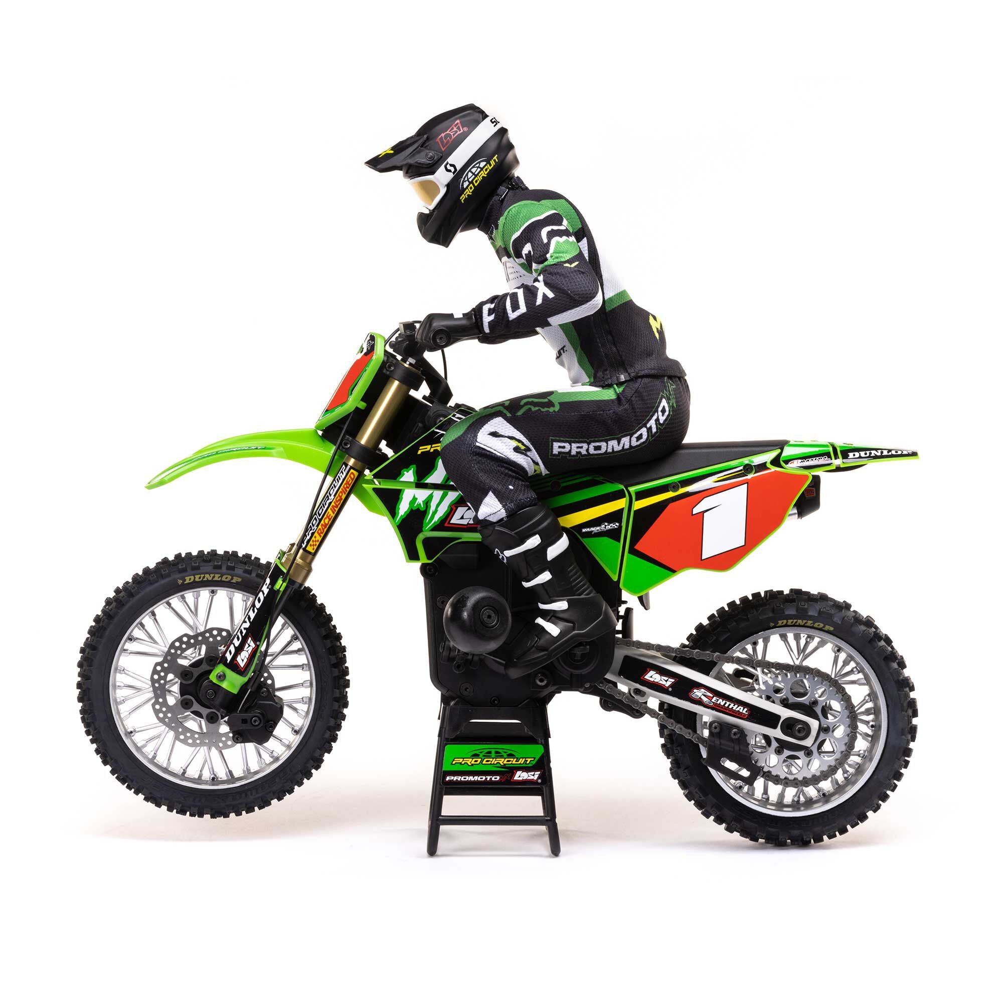 Moto RC Losi 1/4 Promoto-MX Motorrad RTR, Pro circuit LOS06002 verte