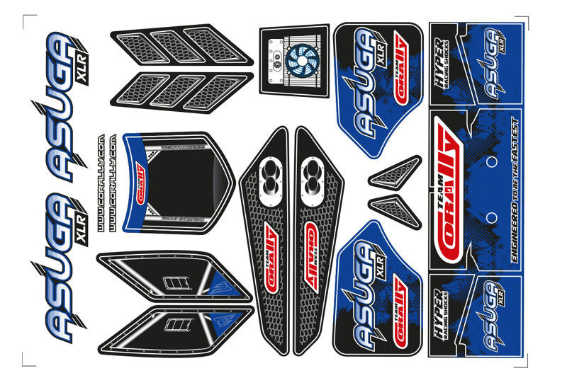 Planche de stickers pour Asuga XLR bleu - C-00180-858-B