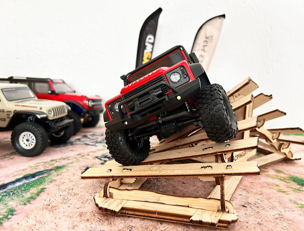 Kit de démarrage circuit 1/18 et 1/24 RC Crawler park avec 5 obstacles