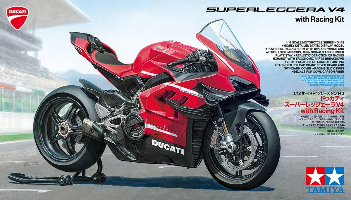 Maquette moto Ducati Superleggera V4 + kit course Tamiya 14143