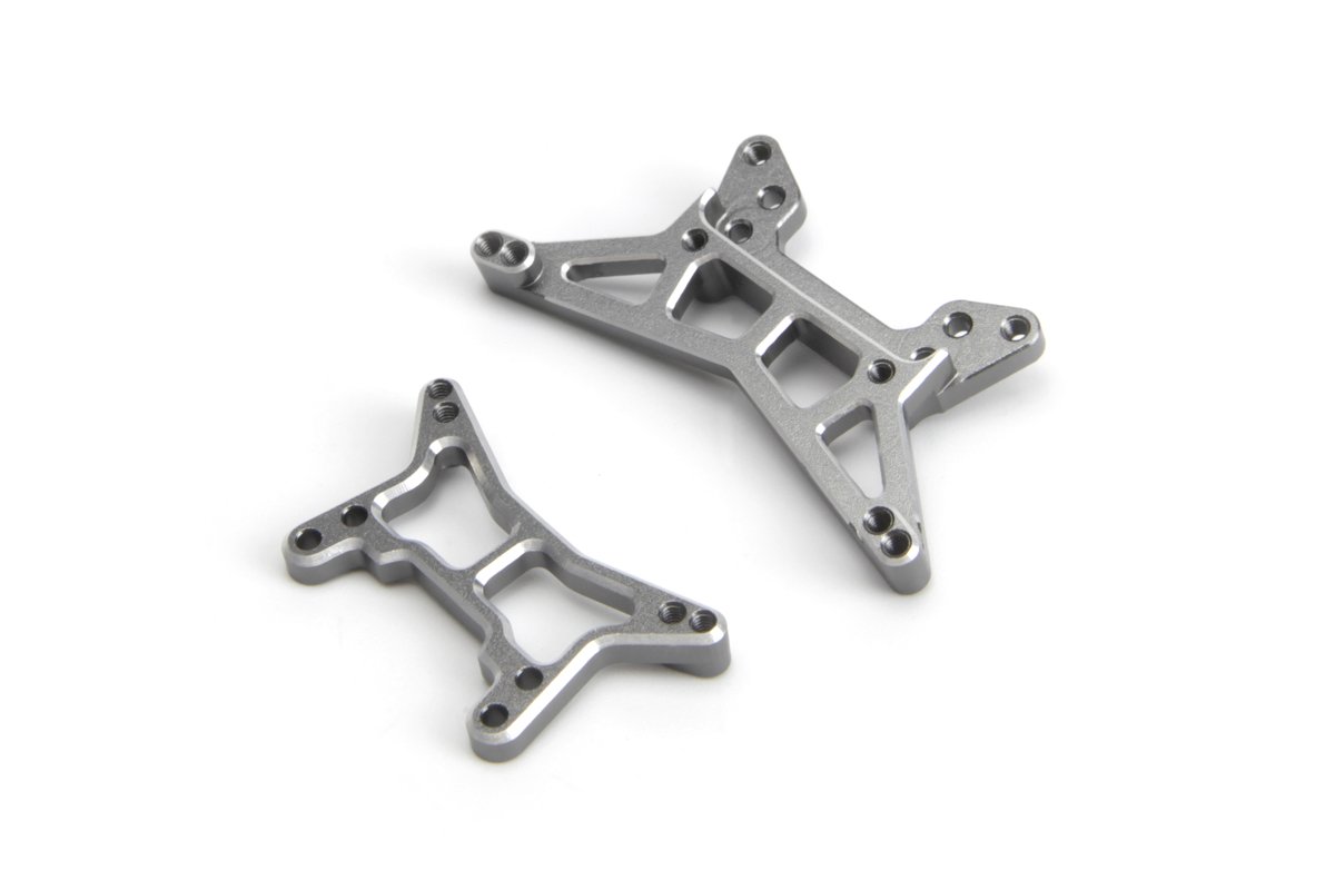 Ensemble de supports d'amortisseurs en aluminium Maverick RC (avant/arrière/gris) - MV150860