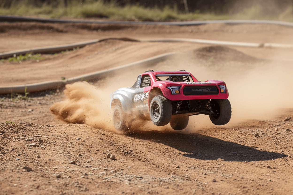 Short course 2S 38km/h Maverick QByte SC Flux 1/12 Brushless RTR 4WD rouge MV151201
