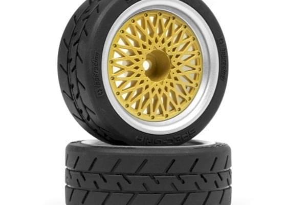 2 pneus HPI Racing BBS RS Argent/Or 26 mm (déport 6 mm) - Breizh Modélisme.