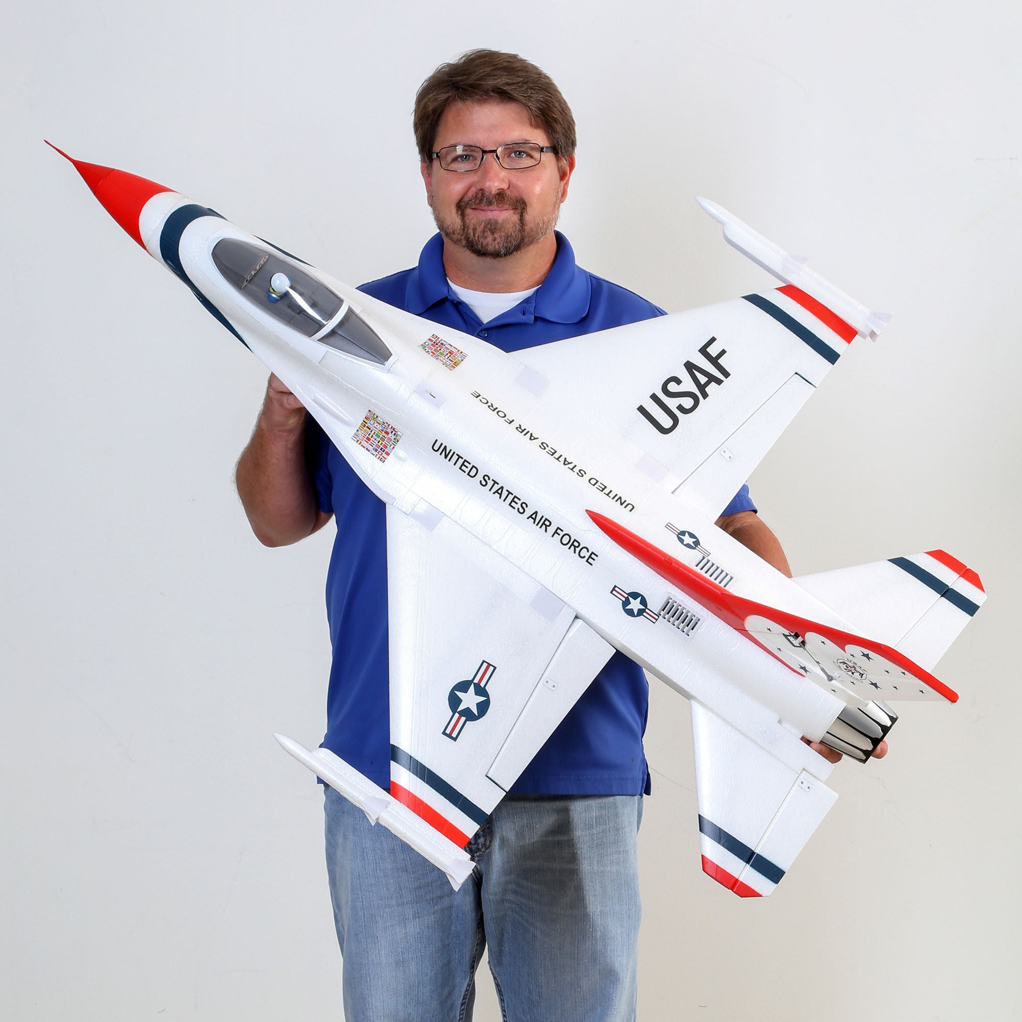 Avion F-16 Thunderbirds 70 mm EDF Jet BNF Basic avec AS3X et SAFE EFL178500