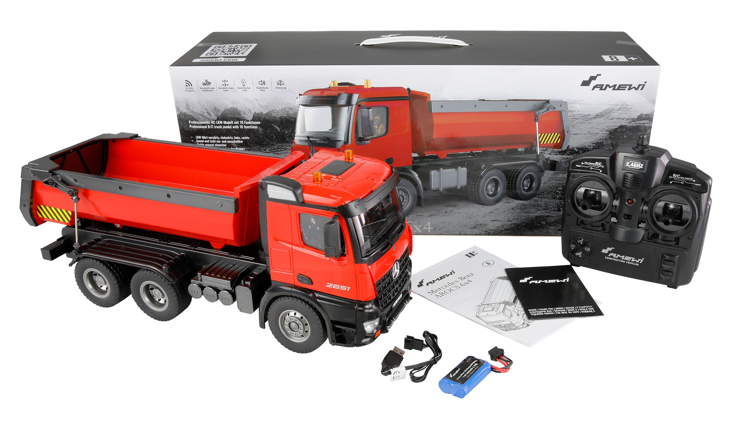 Camion Benne RC en Métal Mercedes LKW Kipper 1/14 - Amewi 22407