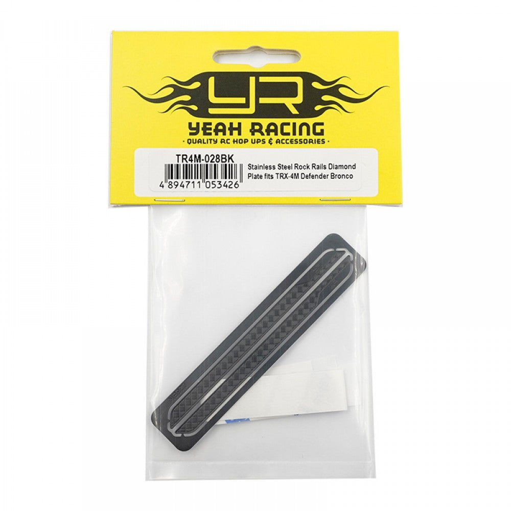 Plaque diamantée pour rails de roche en acier inoxydable pour TRX-4M Defender Bronco Yeah Racing