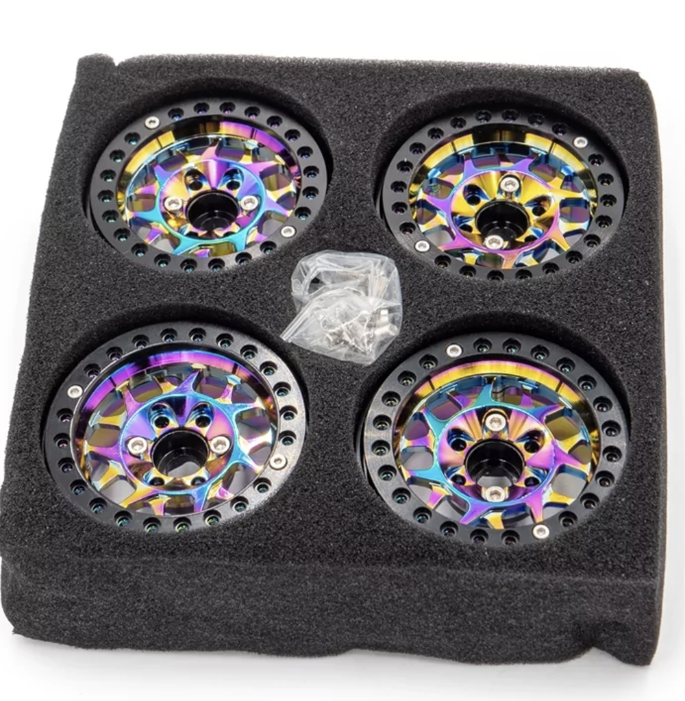 Jantes Crawler Aluminium 1.9 beadlock arc en ciel" ( 4pcs) - HT-SU1802021"