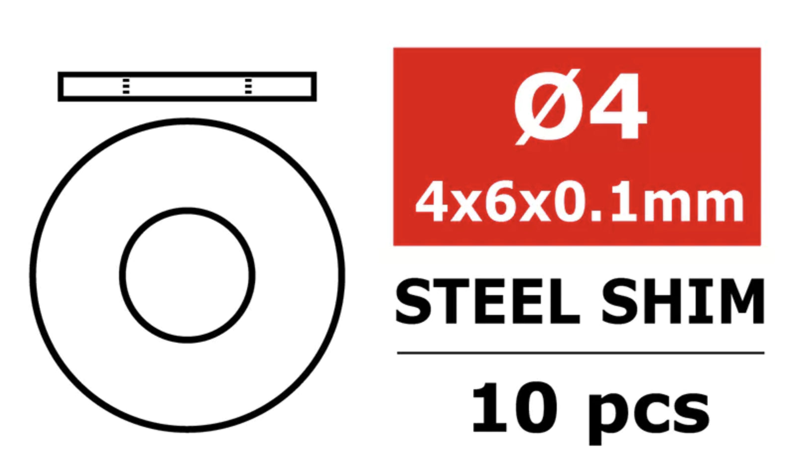 Cale métrique en acier 4x6x0,1mm (10 pcs) Team Corally - C-3301-04-06-01