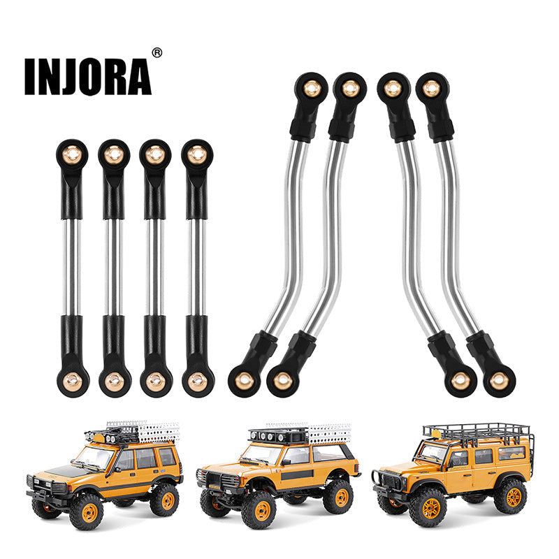 Biellettes de châssis à garde au sol élevée en acier inoxydable INJORA pour 1/24 FMS FCX24M