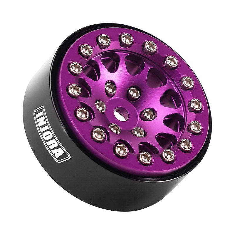 4 jantes Beadlock en aluminium violet INJORA 1,3 pour crawler RC 1/24, 1/18 - YQW-1311PU"