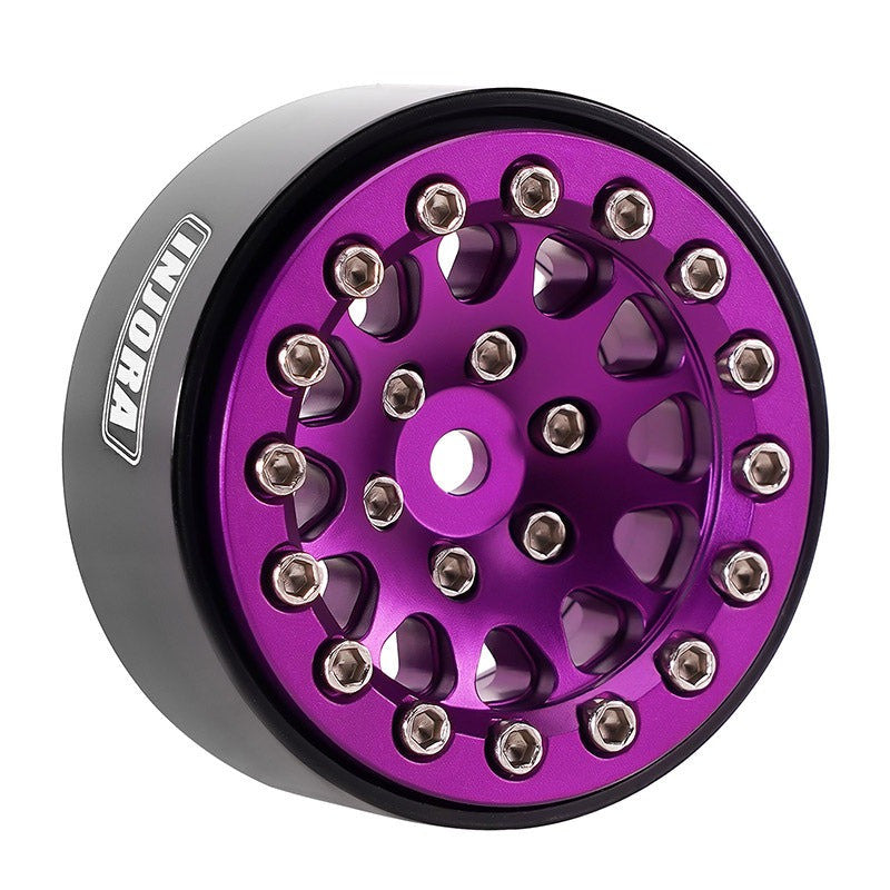 4 jantes Beadlock en aluminium violet INJORA 1,3 pour crawler RC 1/24, 1/18 - YQW-1311PU"